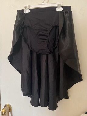 Black Dance Briefs with High-Low Back Skirt